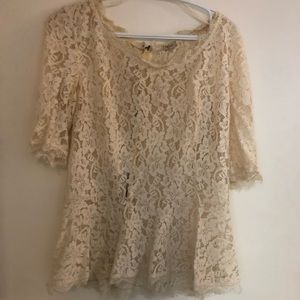 Aritzia lace peplum top